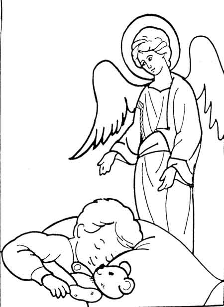 Angelo custode for Disegni di angeli da stampare
