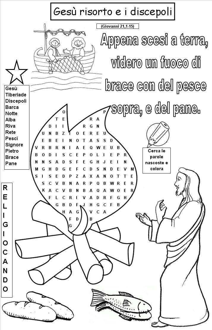Gesù risorto e i discepoli-religiocando
