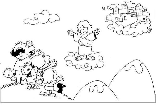 Immagini Da Colorare per Bambini L'ascensione di gesù disegno da