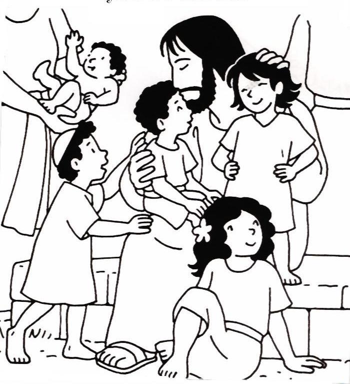 Gesù e i bambini disegno da colorare