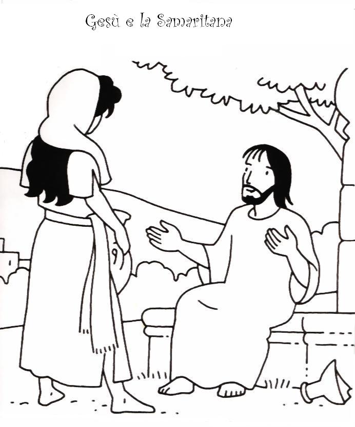 Gesù e la donna samaritana  disegno da colorare