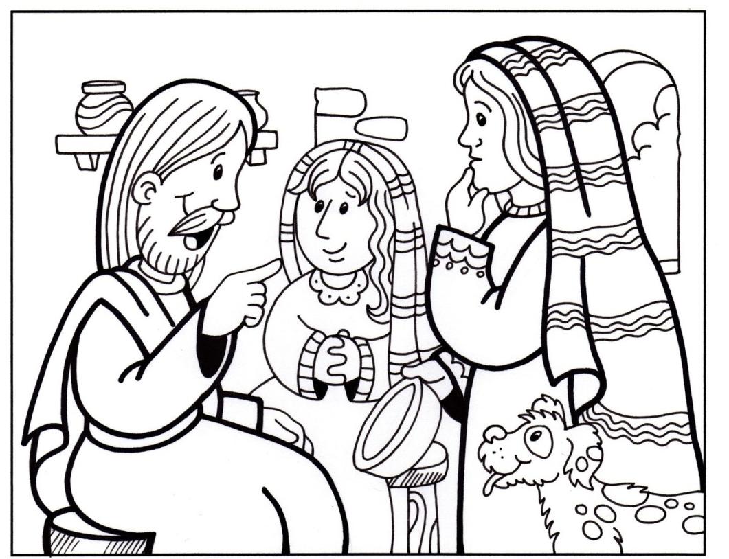 martha and mary coloring pages - photo #17