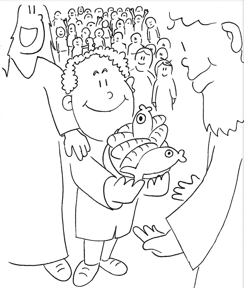17 Collection Coloring page of jesus feeding the 5000 for Kindergarten