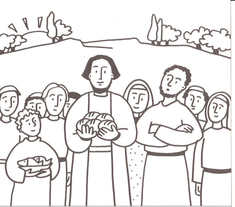 Jesus Feeds 5000 Coloring Page Jesus Feeds 5000 Coloring Page