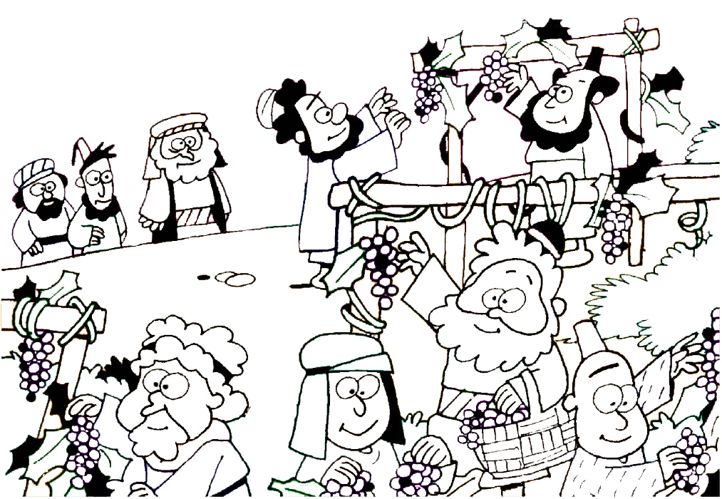 i lavoratori della vigna da colorare