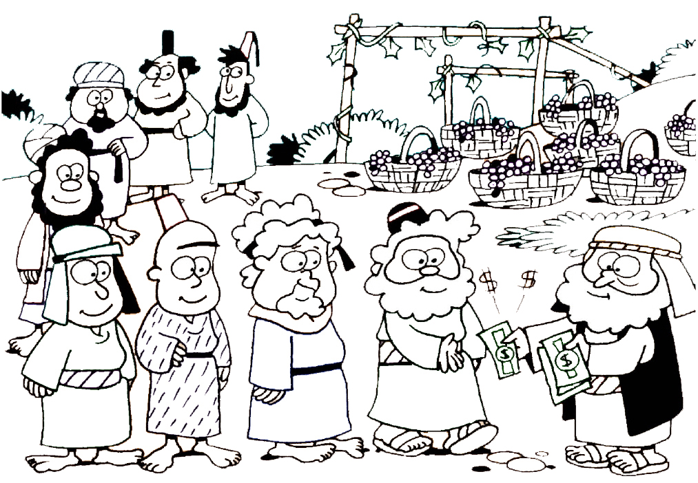 i lavoratori della vigna da colorare