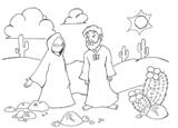 Gesù tentato nel deserto disegno da colorare