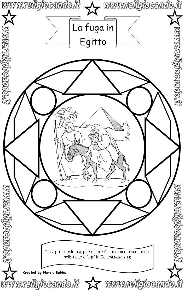 la fuga in egitto mandala da colorare