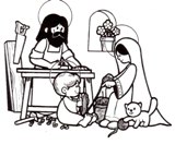 la sacra famiglia di Gesù da colorare
