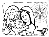 la sacra famiglia di Gesù da colorare