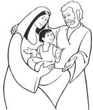la sacra famiglia di Gesù da colorare