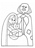 la sacra famiglia di Gesù da colorare