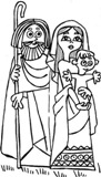 la sacra famiglia di Gesù da colorare