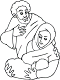 la sacra famiglia di Gesù da colorare