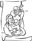 la sacra famiglia di Gesù da colorare