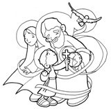 la sacra famiglia di Gesù da colorare