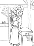 la sacra famiglia di Gesù da colorare