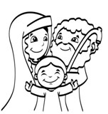 la sacra famiglia di Gesù da colorare