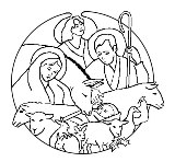la sacra famiglia di Gesù da colorare