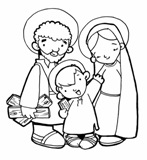 la sacra famiglia di Gesù da colorare