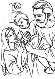 la sacra famiglia di Gesù da colorare