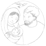 la sacra famiglia di Gesù da colorare