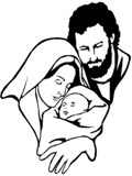la sacra famiglia di Gesù da colorare