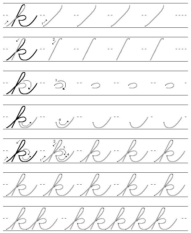 Pregrafismo lettera K | Lettera K prescrittura