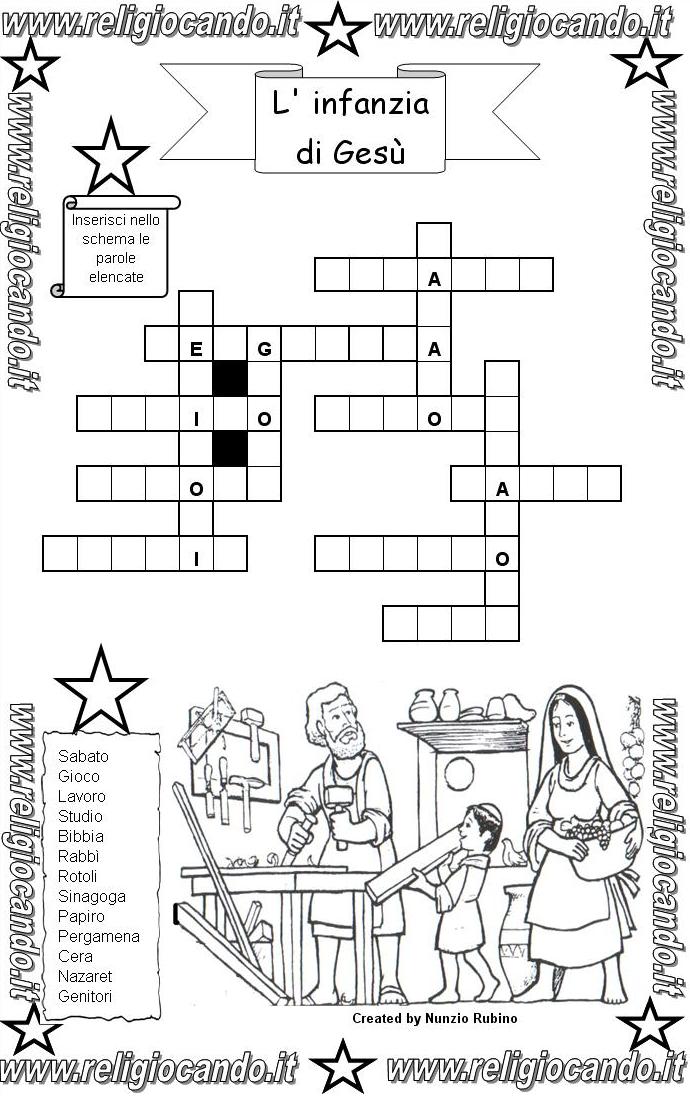 infanzia di gesù cruciverba